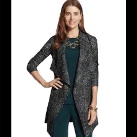 Chicos Travelers Collection Crushed Duster Jacket Cardigan Open Front Size 3 (XL - Picture 1 of 11